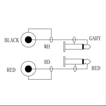 Cinch Kabel male schwarz & rot Stereokabel